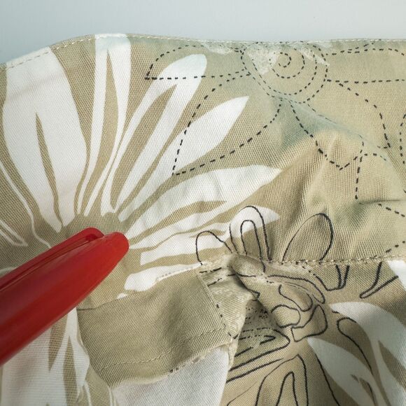 Additions by Chicos Floral Cotton Twill Button Jacket Womens 3 (XL) Khaki Beige - Picture 9 of 16